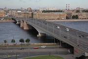 Alexander Nevsky Bridge across the Neva River in St. Petersburg