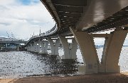 Construction of a new bridge to Krestovsky Island aligned with Yakhtennaya Street