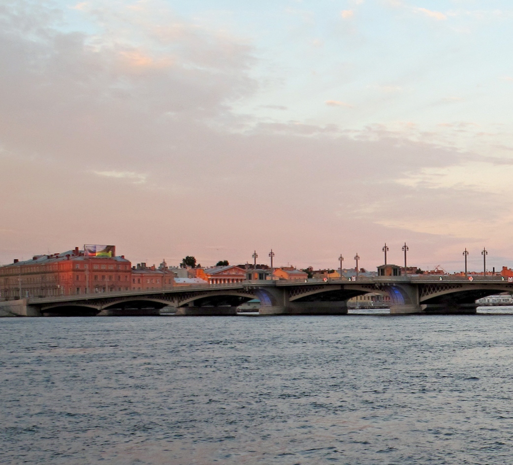 Blagoveschensky Bridge across the Big Neva River in St. Petersburg